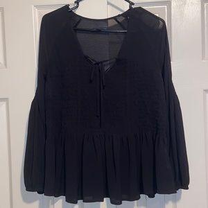 American Eagle Sheer Peplum Top